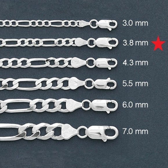 Sterling Silver Figaro Anklet Real Silver Layering Ankle Bracelet 925 Italy - Picture 3 of 4